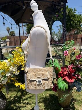 Coach Tan Signature Canvas Crossbody Bag